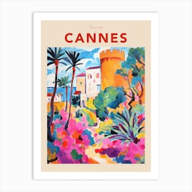 Cannes France Fauvist Travel Poster Art Print