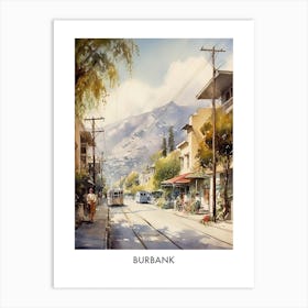 Burbank Watercolor 3 Travel Poster Art Print