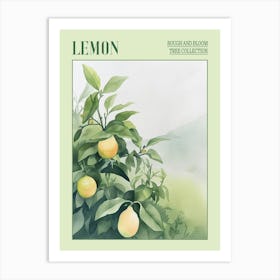 Lemon Tree Atmospheric Watercolour Painting 2 Poster Art Print