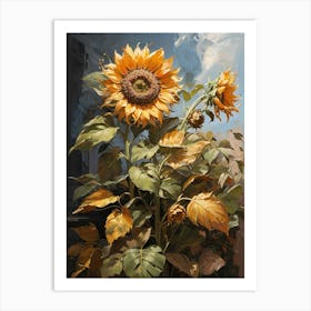 Withering Sunflower Art Print