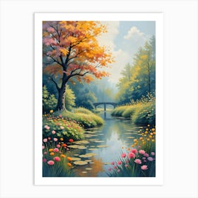 Autumn By The River Art Print