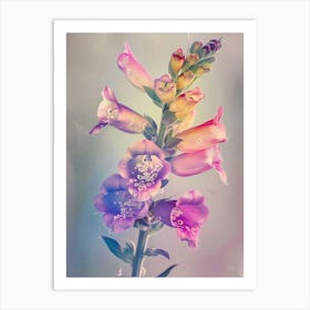 Iridescent Flower Foxglove 1 Art Print