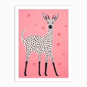 Pink Polka Dot Antelope 3 Art Print