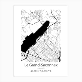 Le Grand Saconnex,Switzerland Minimalist Map Art Print