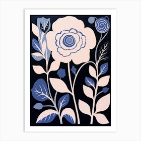 Blue Flower Illustration Carnation 5 Art Print