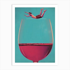 Wine Dive Art Print