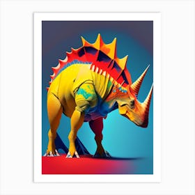 Pachyrhinosaurus 1 Primary Colours Dinosaur Art Print