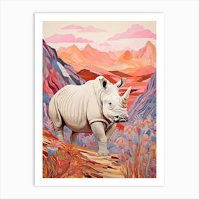 Rhino In The Landscape 1 Art Print