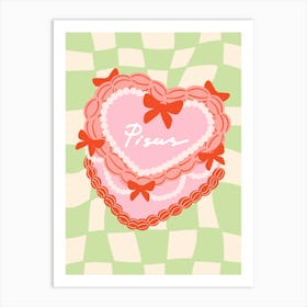 Pisces Coquette Cake Art Print