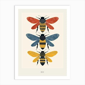 Colourful Insect Illustration Bee 5 Poster Art Print