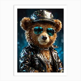 Teddy Bear In Sunglasses Art Print