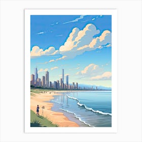 Great Barrier Reef, Australia, Flat Illustration 2 Art Print