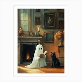 Ghost Reading A Book 6 Art Print