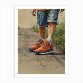 Man In Sneakers Art Print