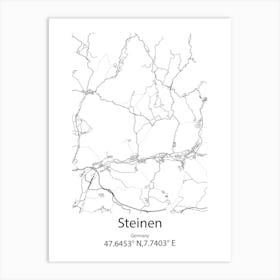 Steinen,Germany Minimalist Map Poster