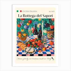 La Bottega Del Sapori Trattoria Italian Poster Food Kitchen Art Print