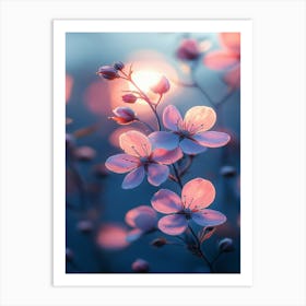 Cherry Blossoms At Sunset Art Print