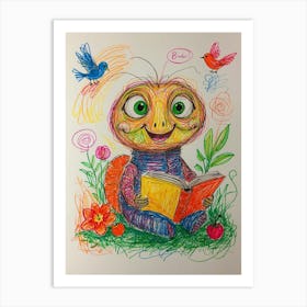 Bug Reading A Book Art Print