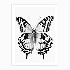 Monochrome Butterfly Decoupage 1 Art Print