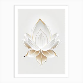 White Lotus Retro Minimal 2 Art Print