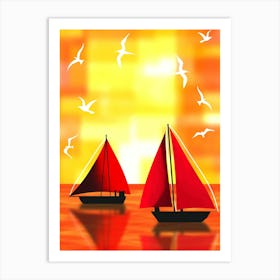 Red Sails 4 Art Print