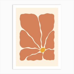 Abstract Flower 02 - Terracotta Art Print