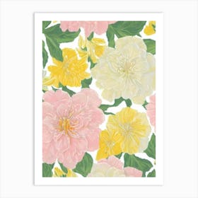 Alstromeria Pastel Floral 1 Flower Art Print