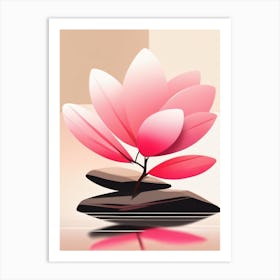 Soft Japandi Cherry Blossom Art Print