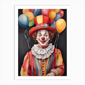 Clown With Balloons Art Print