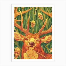 Deer Skulls Art Print