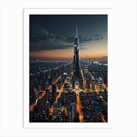 Skyscraper At Dusk Art Print