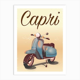 Capri Italy Scooter Art Print