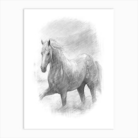 Horse In The Rain Art Print