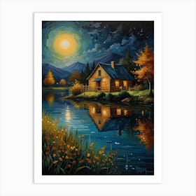 Cabin By The Lake 6 Art Print