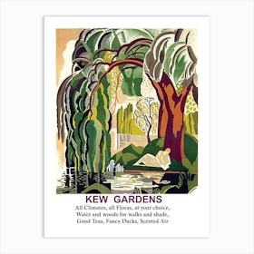 Kew Gardens, London, Vintage Poster Art Print