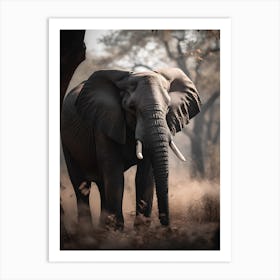 Elephant In The Savannah Art Print