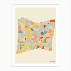 Paris France 9th Arrondissement Neighbourhood Map Art Print