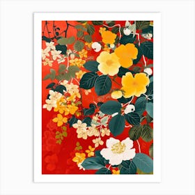 Hokusai  Great Japan Flowers Japanese 11 Art Print