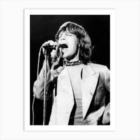 Mick Jagger Performing On Rolling Stones Tour, 1971 Art Print