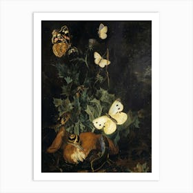 Garden With Butterflies Poster