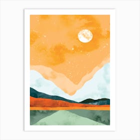 Sunset In The Mountains 5 Art Print