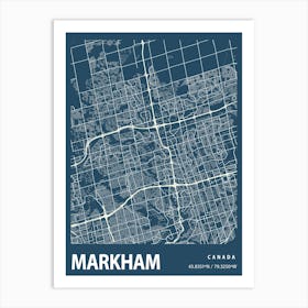 Markham Blueprint City Map 1 Art Print
