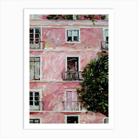 Pink Apartment Building Art Print