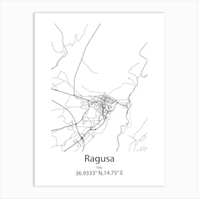 Ragusa,Italy Minimalist Map Art Print