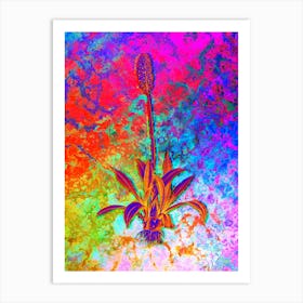 Swamp Pink Botanical in Acid Neon Pink Green and Blue n.0040 Art Print