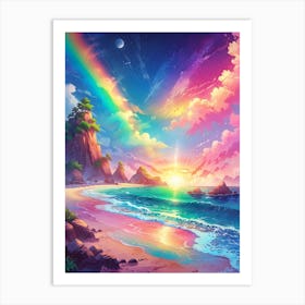 Rainbows On The Beach Art Print