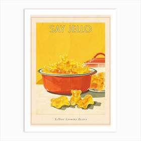 Retro Yellow Gummy Bears Vintage Cookbook Inspired 1 Poster Art Print