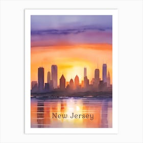 New Jersey Skyline Art Print