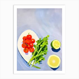 Arugula Tablescape vegetable Art Print