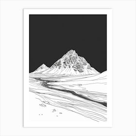 Stob Binnein Mountain Line Drawing 5 Art Print